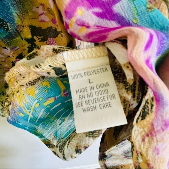 Myth nyc womans animal print blouse ruffled chest sophisticated chiffon sheer - Picture 7 of 10